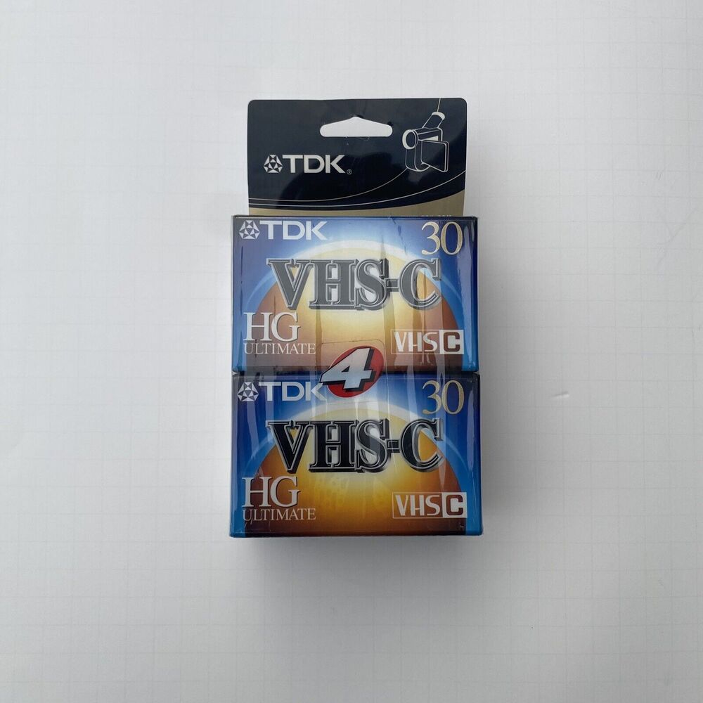 TDK VHS-C HG Ultimate TC-30 4 Pack Blank Videocassettes Tapes NEW